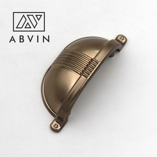 ABVIN Linning Champaign Gold Classical Cup Pulls Cabinet Handles for Hardware Cabinets, Cupboards and Drawers - 1 pcs