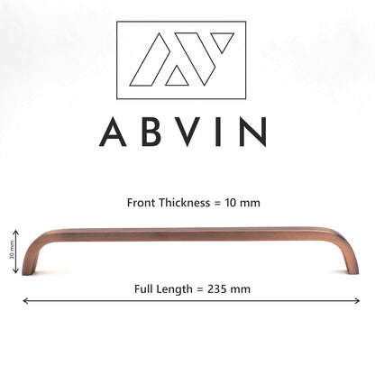 Premium Copper Thin Solid Brass Bar Handles, Modern Gold Cabinet Hardware Furniture Pulls for Doors, Cabinets, Cupboards & Drawers -1 Piece