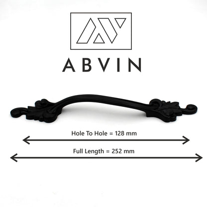 ABVIN Black Flower Vintage Bar Handles Cabinet Hardware, Furniture Pulls for Doors, Cabinets, Cupboards & Drawer