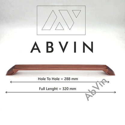Cabinet handle with dimensions and ABVIN branding on a white background