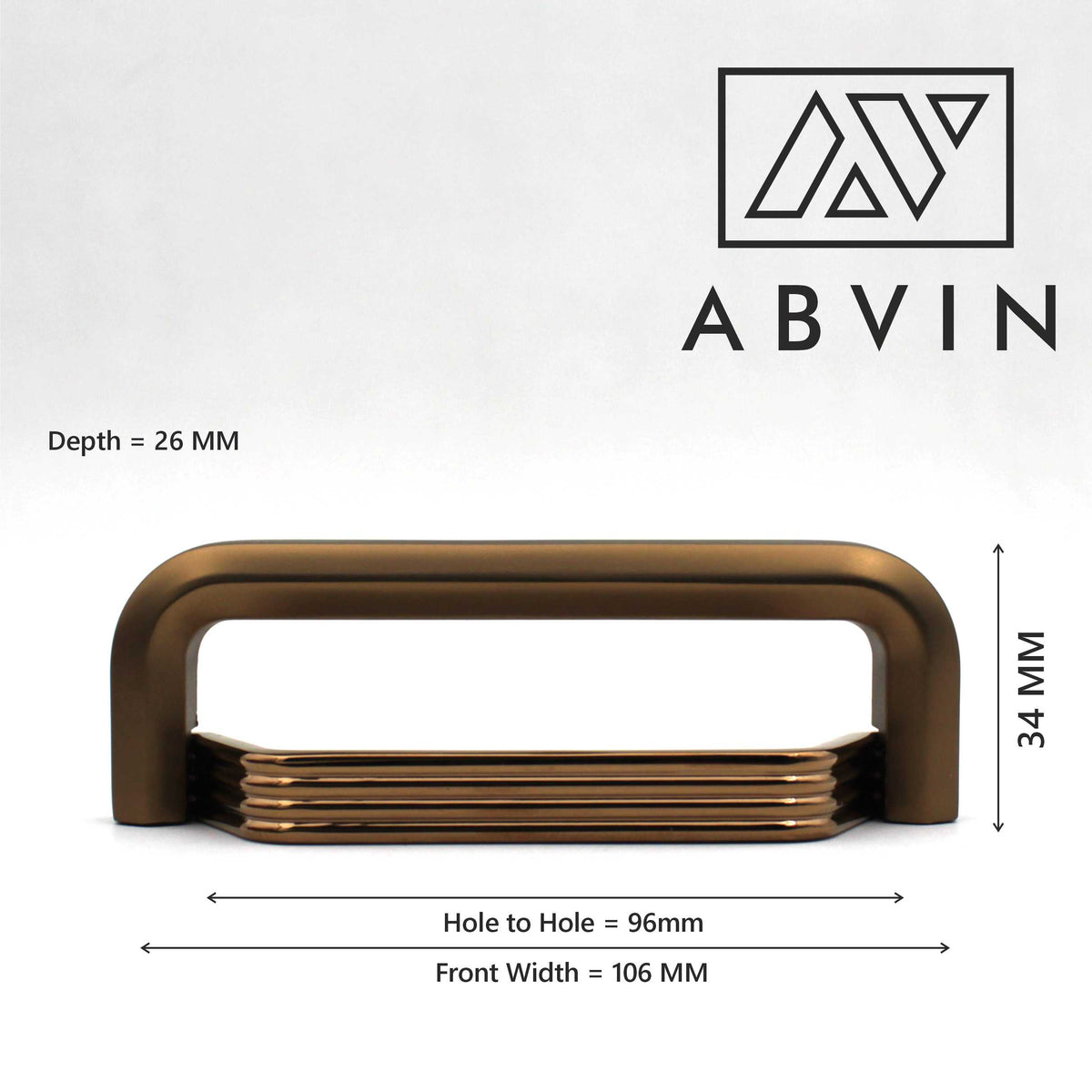 ABVIN Linning Dual Copper Modern Cup Pulls Cabinet Handles for Hardware Cabinets, Cupboards and Drawers - 1 pcs
