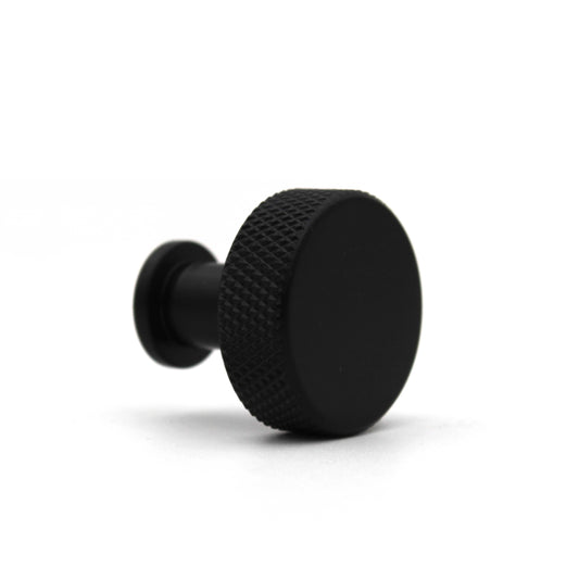 ABVIN Premium Brass Black Knurled Knobs Handles, Furniture Pulls Cabinets Cupboards Drawers knob (1 pcs)