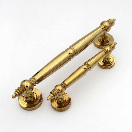 PVD Gold Brass Antique Door Handle: Ornate Entrance Hardware