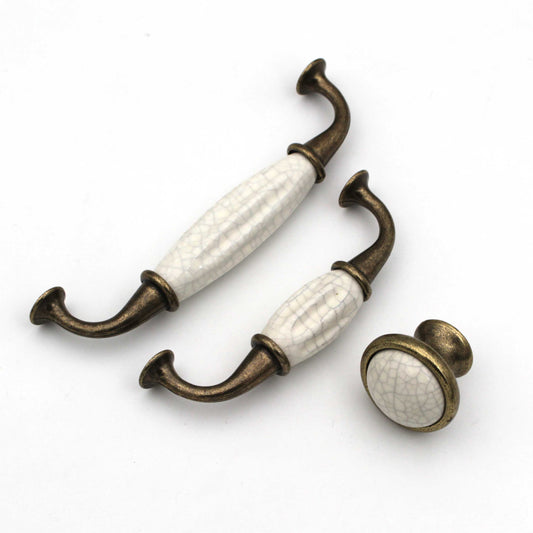 Solid Ceramic Antique Finish Cabinet Pull Handle – Brass Antique Finish | Modern Bar Handle for Kitchen, Drawer & Wardrobe (1 Pc)