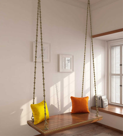 Handcrafted Solid Indian Swing with Brass Chain