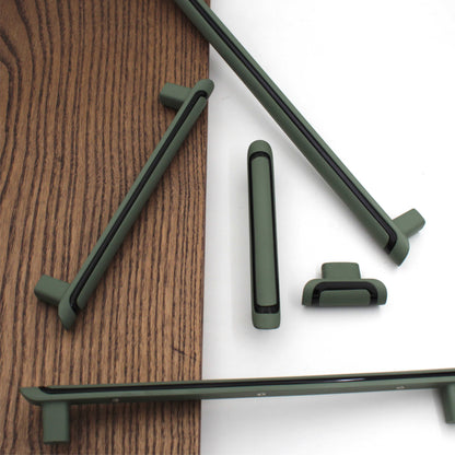 ABVIN Slim Black Green Handles, Modern  Cabinet Hardware, Furniture Pulls for Doors, Cabinets, Cupboards & Drawers