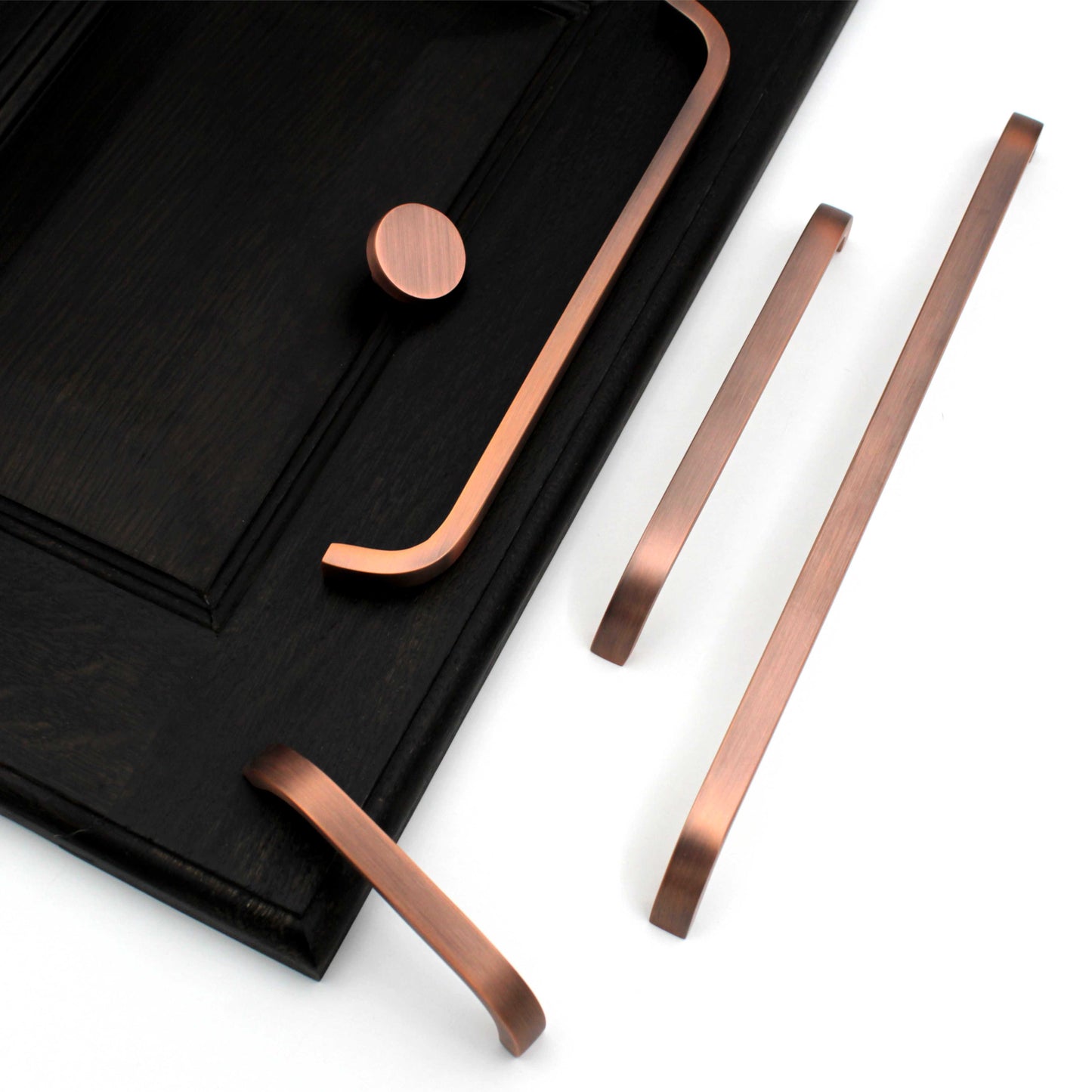 Premium Copper Thin Solid Brass Bar Handles, Modern Gold Cabinet Hardware Furniture Pulls for Doors, Cabinets, Cupboards & Drawers -1 Piece