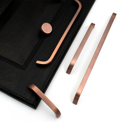 Premium Copper Thin Solid Brass Bar Handles, Modern Gold Cabinet Hardware Furniture Pulls for Doors, Cabinets, Cupboards & Drawers -1 Piece