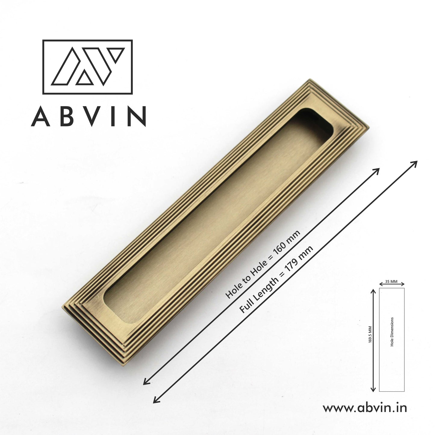 ABVIN Antique Finish Concealed Sliding Concealed Door Handles for Sliding wardrobes (1 Pcs)