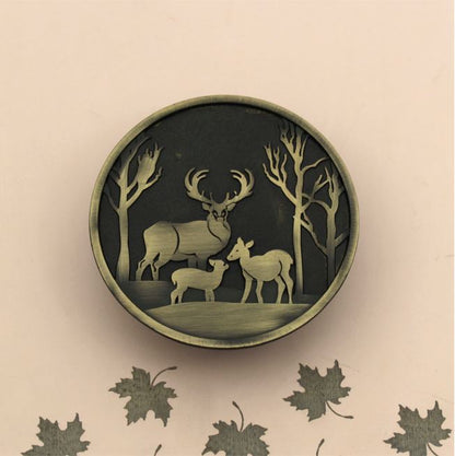 Premium Large Round Deer Family Knobs Unique Cabinet Beautiful Drawer  Decorative  Dresser Knobs Drawer Pulls - 1  piece