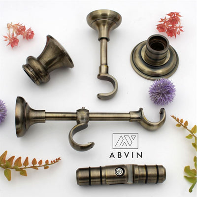 Antique Finish Curtain Rod Wall Bracket for 1 Inch Curtain Rod - 1 piece