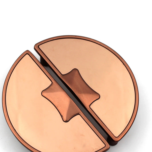 ABVIN 4.5" Semi Circle PVD Dual Rose Gold Unique Cabinet Beautiful Drawer Knobs, Decorative Dresser Drawer Pulls Home & Kitchen Décor - 1 Half Piece