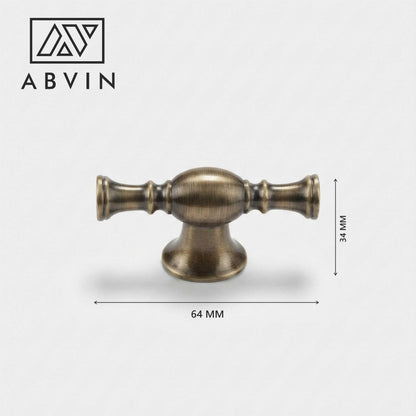 Antique Brass Finish Cabinet Handle Knob – Vintage Double-End Furniture Pull for Cabinets, Drawers & Wardrobes