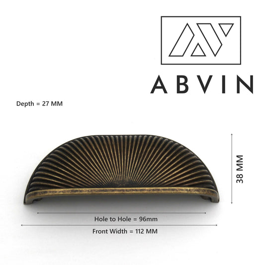 ABVIN Rustic Antique Classical Cup Pulls Cabinet Handles for Hardware Cabinets, Cupboards and Drawers - 1 pcs