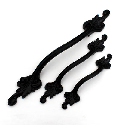 ABVIN Black Flower Vintage Bar Handles Cabinet Hardware, Furniture Pulls for Doors, Cabinets, Cupboards & Drawer