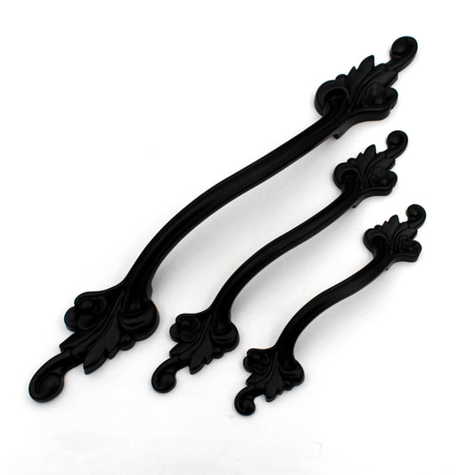 ABVIN Black Flower Vintage Bar Handles Cabinet Hardware, Furniture Pulls for Doors, Cabinets, Cupboards & Drawer