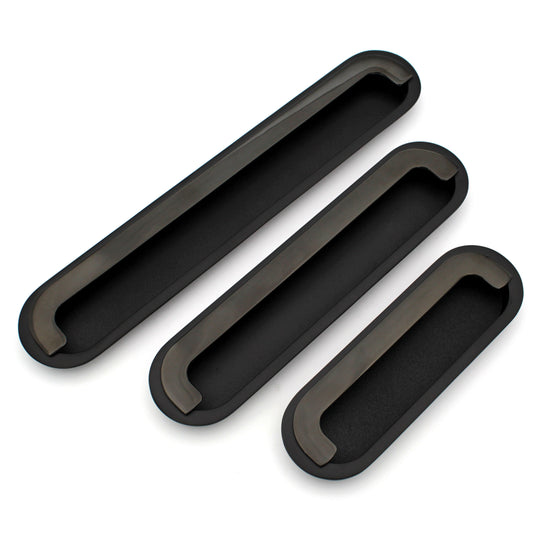 Dual Black Concealed Sliding Door Handle and Concealed Door Slide Handle , Door Handle and Concealed Door Pull Handle, Drawer Handles , Handles for Sliding wardrobes ( 1 Pcs ) (
