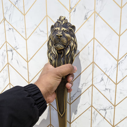 ABVIN Lion Antique Door Handle, Door Pull Entry Door Handle Lion Head Design - 1 Pcs…