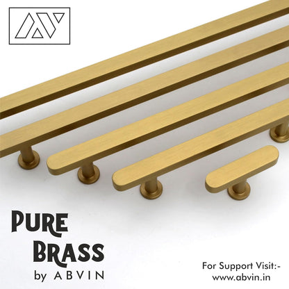 ABVIN Premium Solid Brass Cabinet Bar Pull Handles Matt Gold Furniture Hardware Drawers Kitchens Cupboard Door