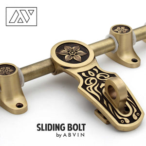 Main Door  14" Brass Aldrop  – 100% Handmade Solid Brass Latch, Brass Sliding Door Bolt - 1 set