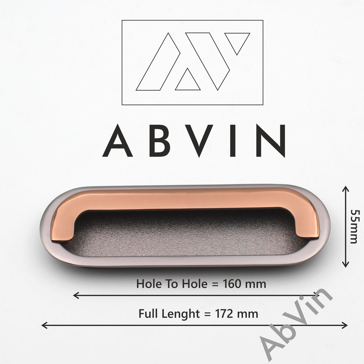 Grey Rosegold Concealed Sliding Door Handle and Concealed Door Pull Handle, Handles for Sliding wardrobes and Drawers