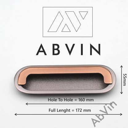 Grey Rosegold Concealed Sliding Door Handle and Concealed Door Pull Handle, Handles for Sliding wardrobes and Drawers