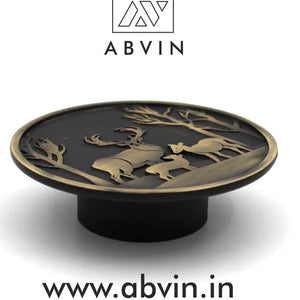 Premium Large Round Deer Family Knobs Unique Cabinet Beautiful Drawer  Decorative  Dresser Knobs Drawer Pulls - 1  piece