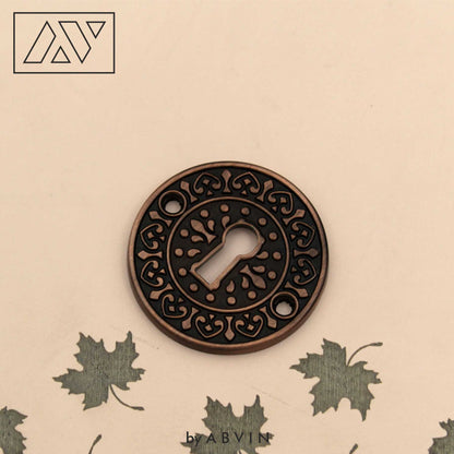 Copper Antique Finish Keyhole with Design, Key Hole for Lock - 1 pcs