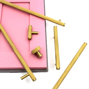 ABVIN Premium Solid Brass Knurled Cabinet Bar Pull Handles Matt Gold Furniture Hardware Drawers Kitchens Cupboard Door