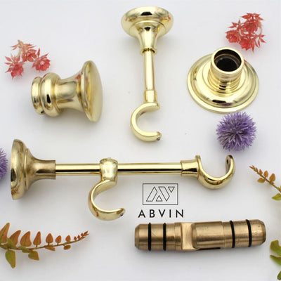 Gold Gold Curtain Rod Wall Bracket for 1 Inch Curtain Rod - 1 piece