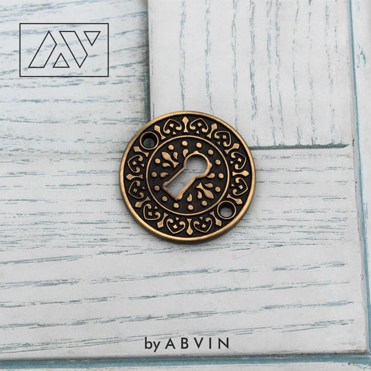 Round Antique Finish Keyhole with Design, Key Hole for Lock - 1 pcs