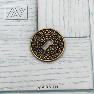 Round Antique Finish Keyhole with Design, Key Hole for Lock - 1 pcs