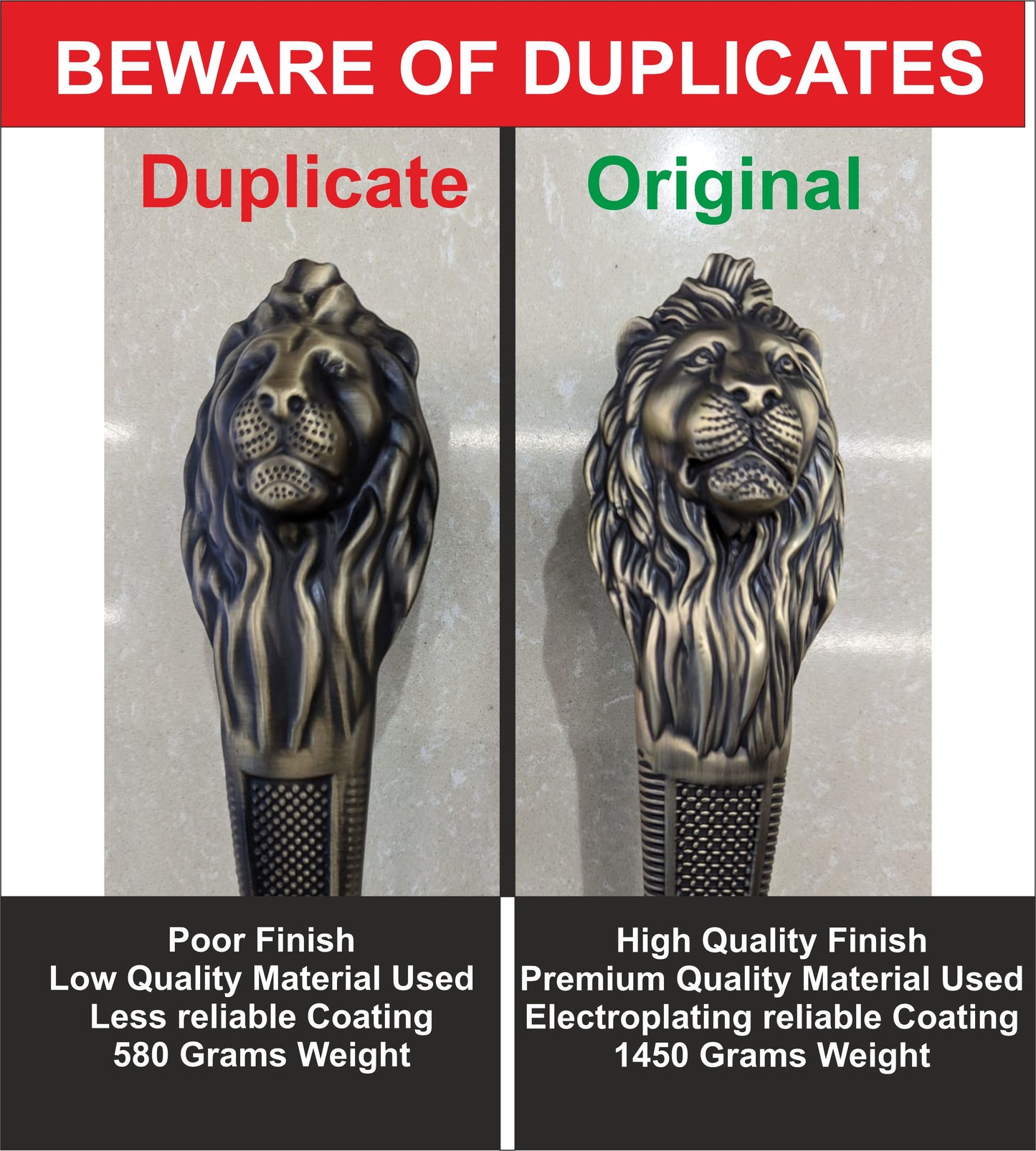 ABVIN Lion Antique Door Handle, Door Pull Entry Door Handle Lion Head Design - 1 Pcs…
