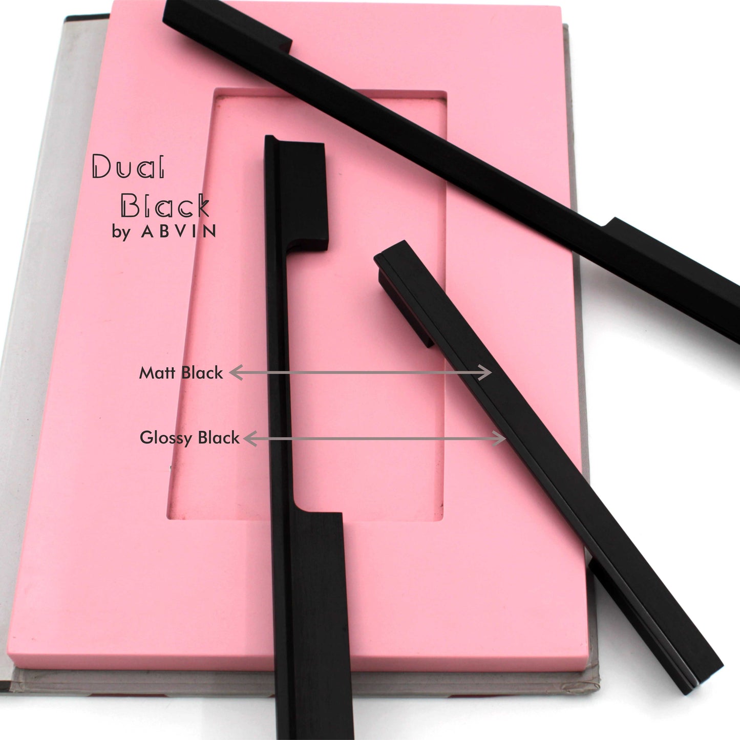 ABVIN Long Dual Black Bar Handles, Modern Cabinet Hardware, Furniture Pulls -01 piece