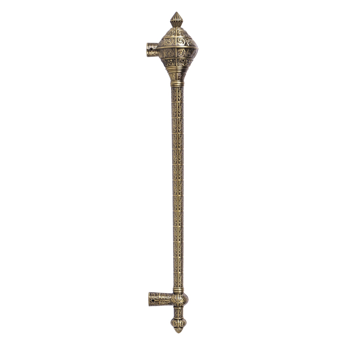 Matt Antique Brass Finish Door Handle: Ornate Entrance Hardware