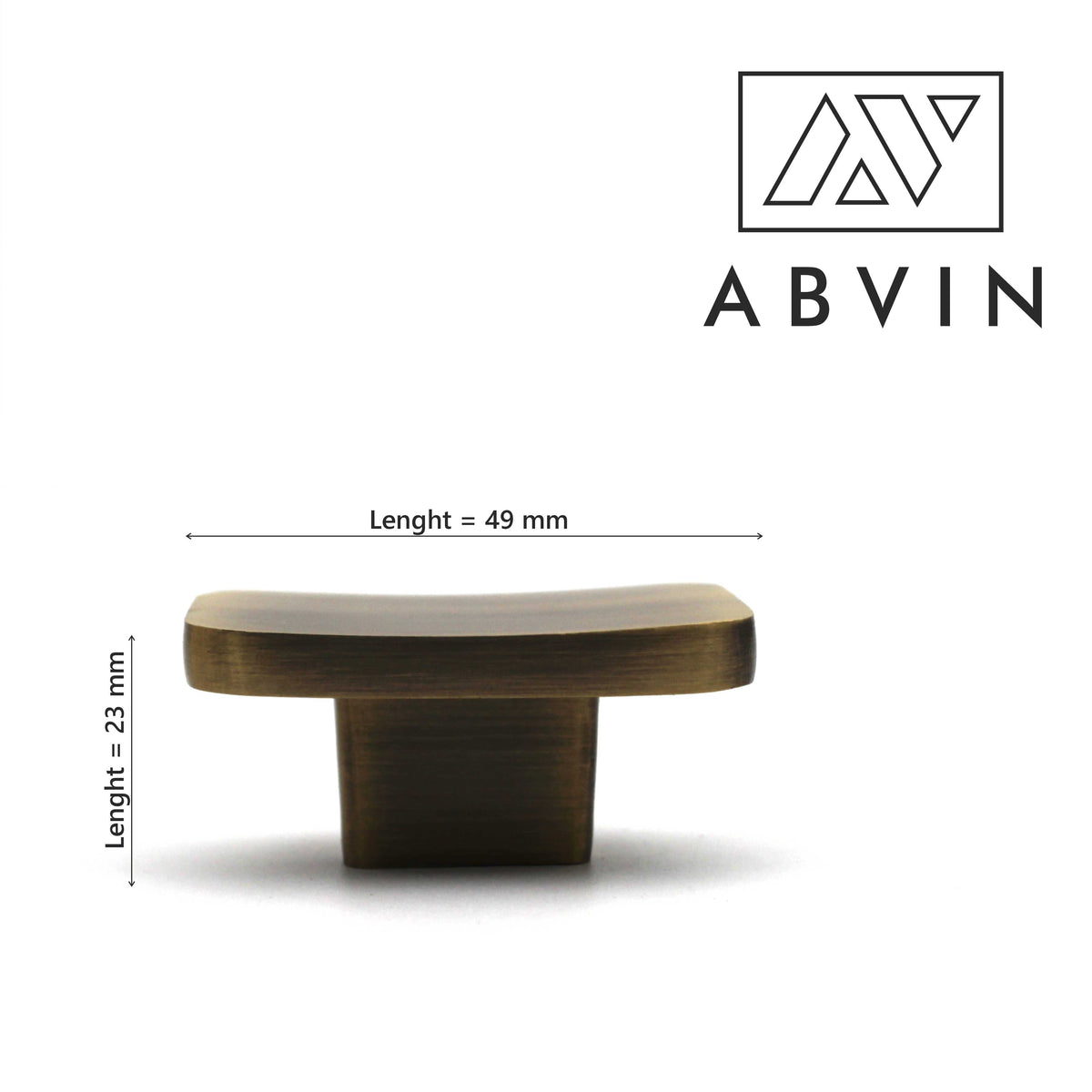 ABVIN Premium Brass Knobs Handles, Rectangle design Furniture Pulls Cabinets Cupboards Drawers knob (1 pcs)