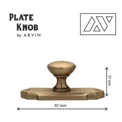 ABVIN Pure Brass Plate Knobs Handles, Furniture Pulls Cabinets Cupboards Drawers knob (1 pcs)