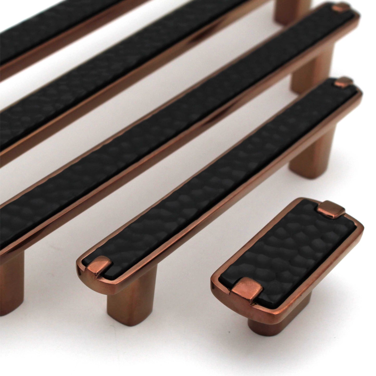 Modern Hammered Black Copper Cabinet Handle: Drawer, Dresser, and Furniture Pull