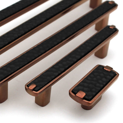 Modern Hammered Black Copper Cabinet Handle: Drawer, Dresser, and Furniture Pull