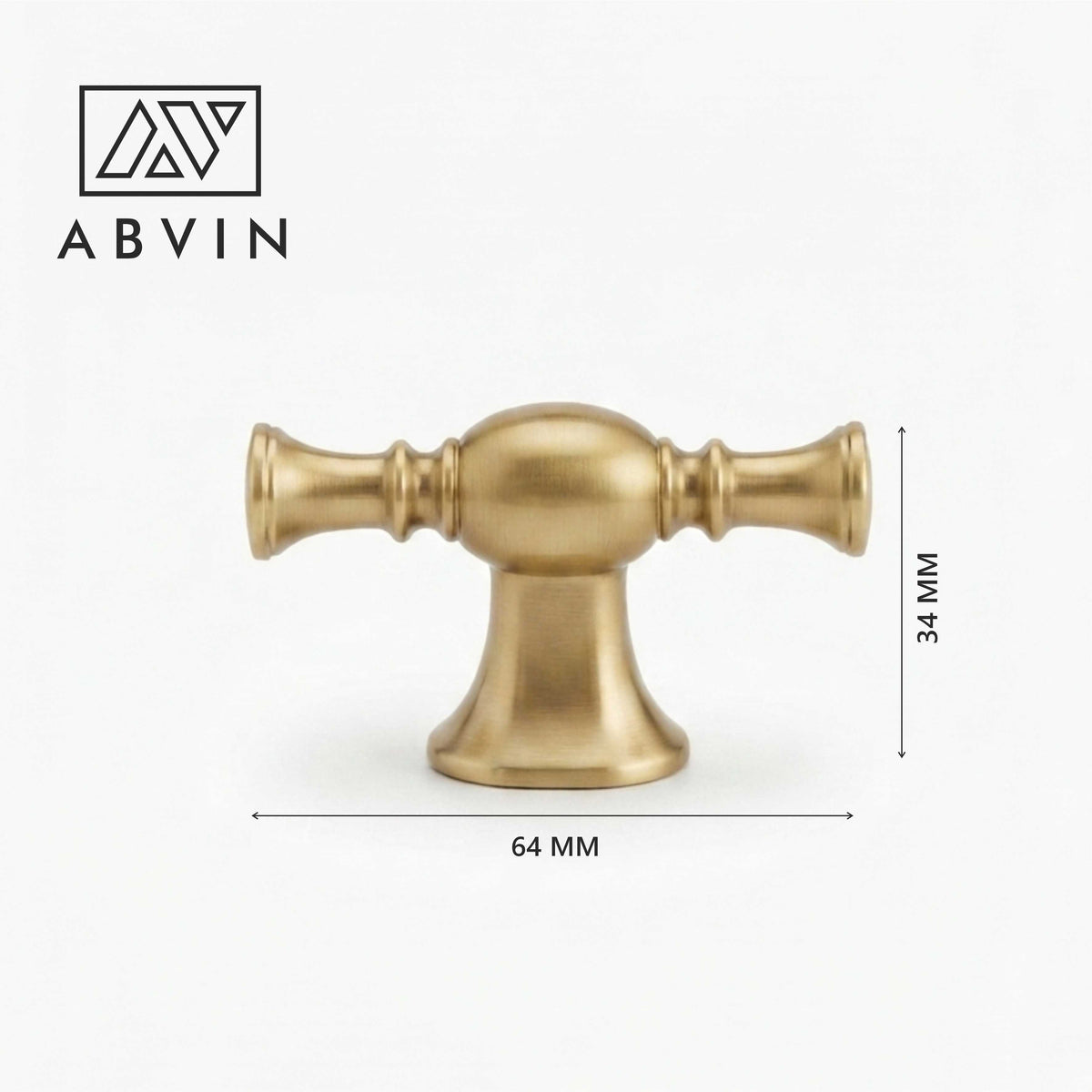 PVD Matt Gold Finish Cabinet Handle Knob – Vintage Double-End Furniture Pull for Cabinets, Drawers & Wardrobes (Copy)