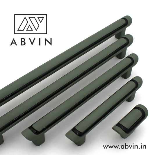 ABVIN Slim Black Green Handles, Modern  Cabinet Hardware, Furniture Pulls for Doors, Cabinets, Cupboards & Drawers