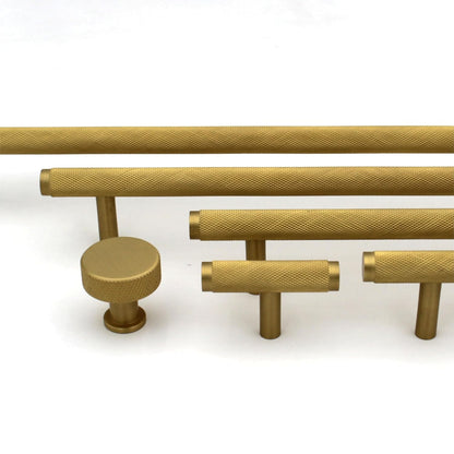 ABVIN Premium Solid Brass Knurled Cabinet Bar Pull Handles Matt Gold Furniture Hardware Drawers Kitchens Cupboard Door