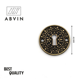 Round Antique Finish Keyhole with Design, Key Hole for Lock - 1 pcs