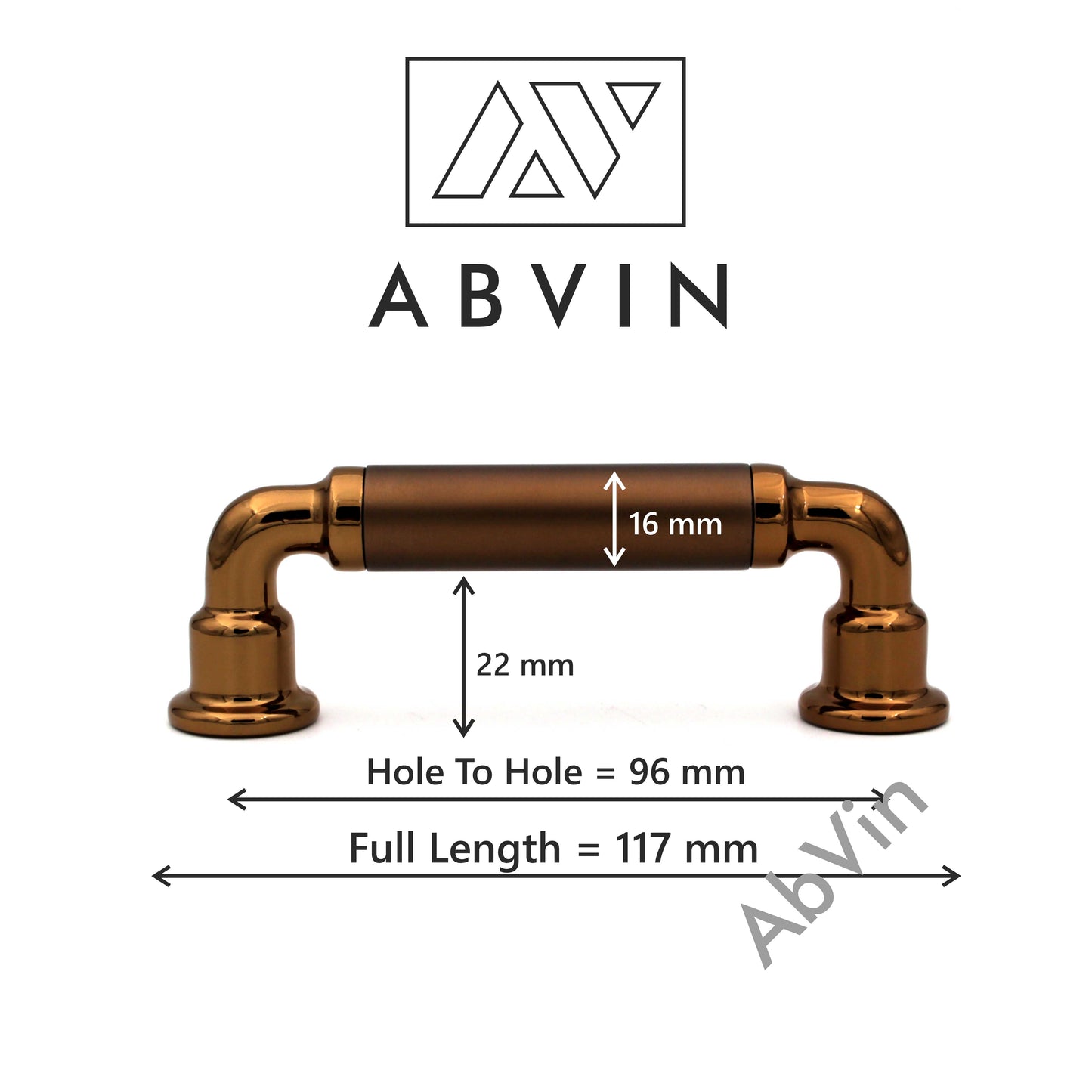 Modern Dual Copper Handles Pulls Cabinet Drawer Dresser Furniture Handle Pulls - 1 pcs