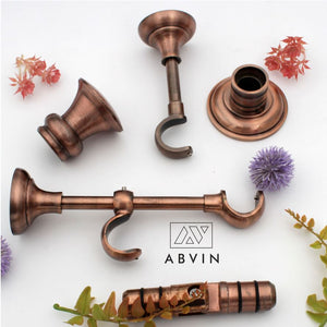 Rosegold Copper Finish Curtain Rod Wall Bracket for 1 Inch Curtain Rod - 1 piece