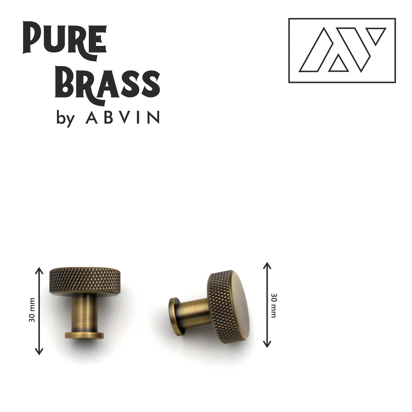 ABVIN Premium Solid Brass Knurled Cabinet Bar Pull Handles Antique Furniture Hardware Drawers Kitchens Cupboard Door