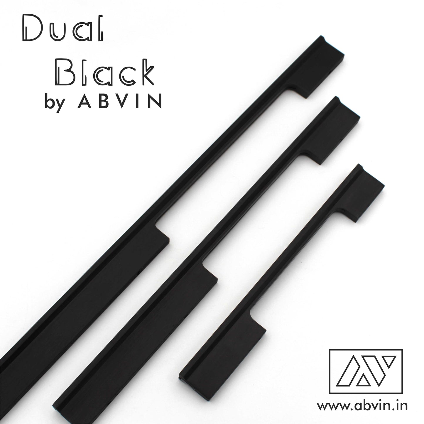 ABVIN Long Dual Black Bar Handles, Modern Cabinet Hardware, Furniture Pulls -01 piece