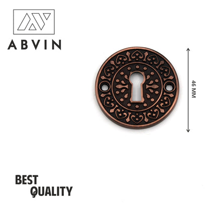 Copper Antique Finish Keyhole with Design, Key Hole for Lock - 1 pcs