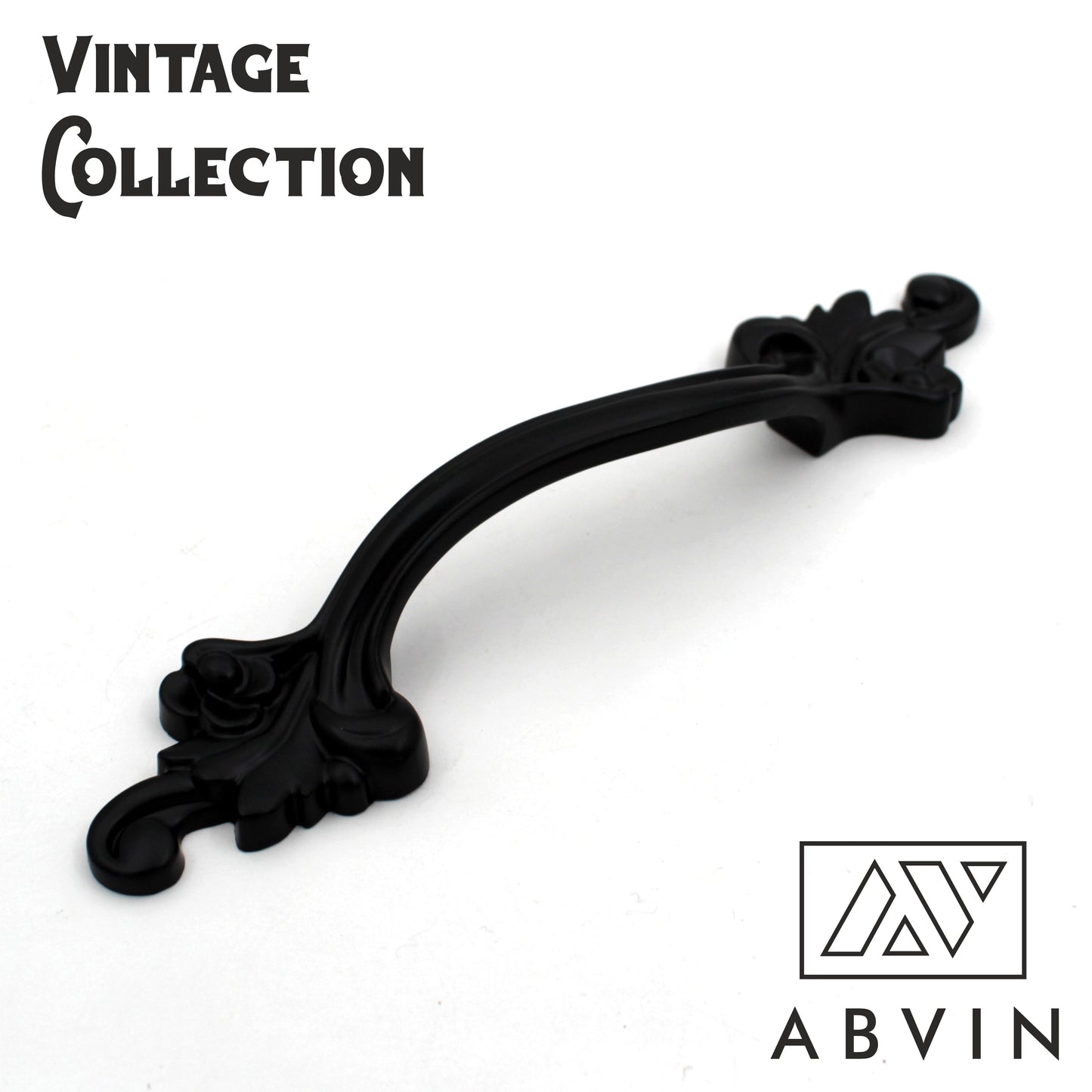 ABVIN Black Flower Vintage Bar Handles Cabinet Hardware, Furniture Pulls for Doors, Cabinets, Cupboards & Drawer