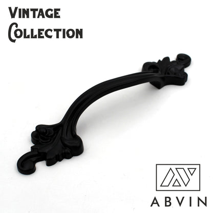 ABVIN Black Flower Vintage Bar Handles Cabinet Hardware, Furniture Pulls for Doors, Cabinets, Cupboards & Drawer